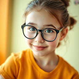 A girl with charming freckles across her face, wearing a casual t-shirt that fits comfortably