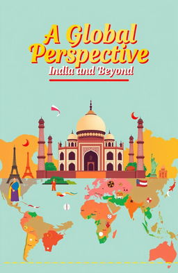 A vibrant cover page representing the theme of India and its cultural diversity alongside elements from other countries