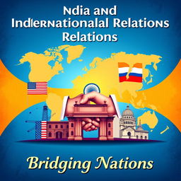 A professional and visually striking cover page focused on India’s international relations