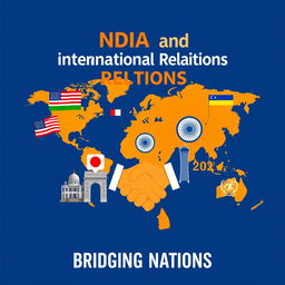 A professional and visually striking cover page focused on India’s international relations