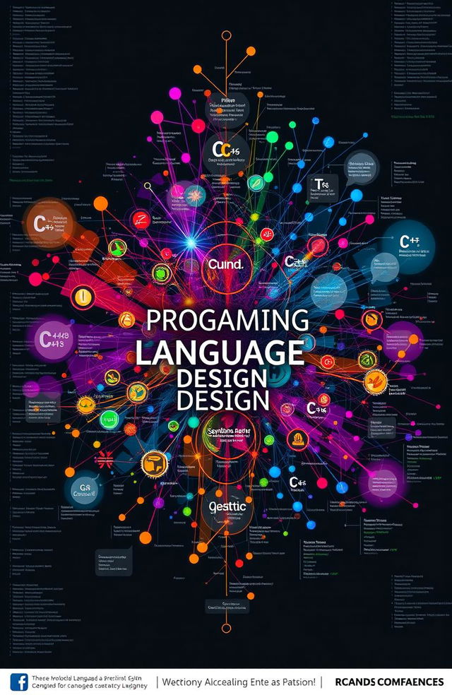 An expressive and visually stunning representation of the principles of programming language design, featuring key concepts such as syntax, semantics, and pragmatics