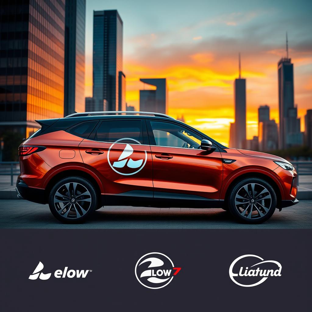 A visually stunning vehicle featuring a prominent logo displayed on its side