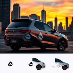 A visually stunning vehicle featuring a prominent logo displayed on its side