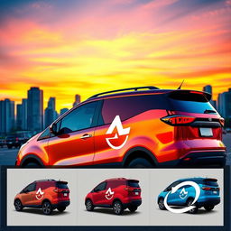 A visually stunning vehicle featuring a prominent logo displayed on its side