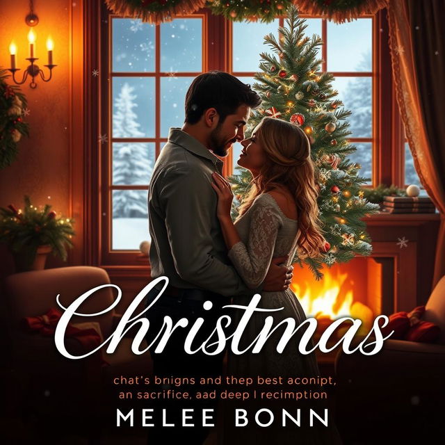 A visually captivating book cover blending vintage Christmas charm with romance and deep emotional connection