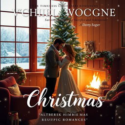 A visually captivating book cover blending vintage Christmas charm with romance and deep emotional connection
