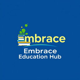 A creative logo design for 'Embrace Education Hub', highlighting the letter 'E' as the focal point