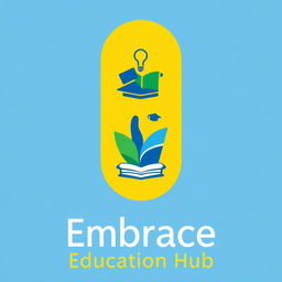 A creative logo design for 'Embrace Education Hub', highlighting the letter 'E' as the focal point