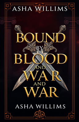 A visually stunning book cover design for the fantasy novel 'Bound by Blood and War' by Asha Williams