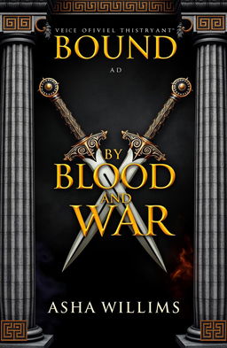 A visually stunning book cover design for the fantasy novel 'Bound by Blood and War' by Asha Williams