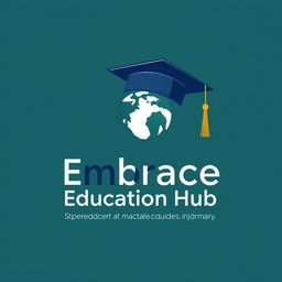A logo design for 'Embrace Education Hub,' an international student consultancy, with a strong emphasis on the letter 'E' as a central, creative element