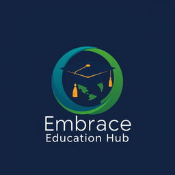 A logo design for 'Embrace Education Hub,' an international student consultancy, with a strong emphasis on the letter 'E' as a central, creative element