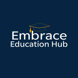 A logo design for 'Embrace Education Hub,' an international student consultancy, with a strong emphasis on the letter 'E' as a central, creative element