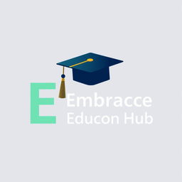 A logo design for 'Embrace Education Hub,' focusing on the letter 'E' as a central and creative element