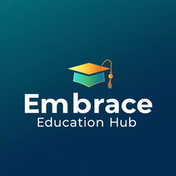 A logo design for 'Embrace Education Hub,' focusing on the letter 'E' as a central and creative element