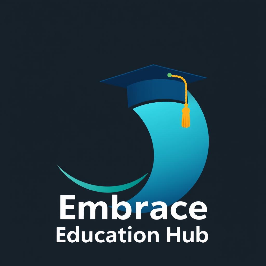 A logo design for 'Embrace Education Hub,' focusing on the letter 'E' as a central and creative element