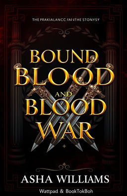 A captivating book cover design for 'Bound by Blood and War' by Asha Williams