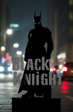 A minimalist and artistic interpretation of a dark knight figure inspired by the cinematic styles of 'The Dark Knight' and 'The Godfather'