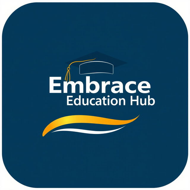 Design a logo for 'Embrace Education Hub' featuring a prominent and creatively stylized letter 'E' as the central element