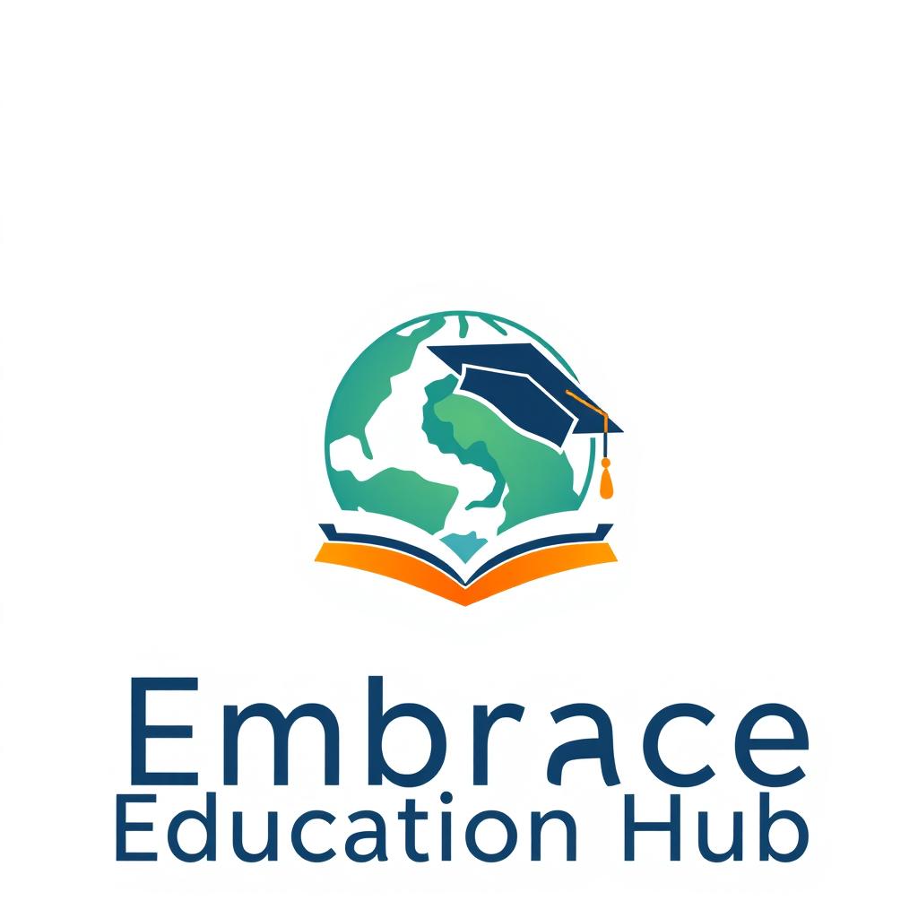 Design a professional logo for Embrace Education Hub, a consultancy focused on helping students pursue education abroad