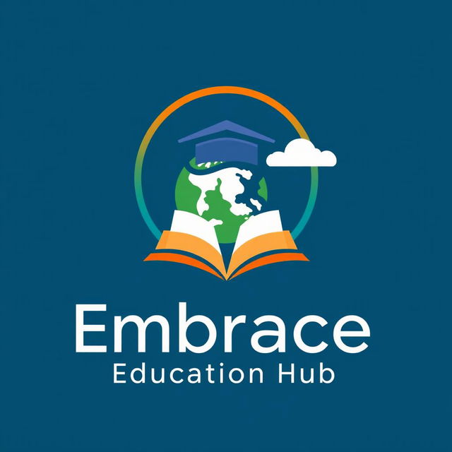 Design a professional logo for Embrace Education Hub, a consultancy focused on helping students pursue education abroad