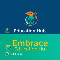 Design a creative and professional logo for 'Embrace Education Hub', a consultancy that helps students pursue education abroad