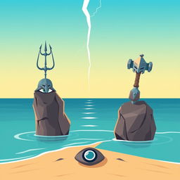 A modern and simple vector art book cover design, featuring two rocks positioned on the left and right sides of the cover