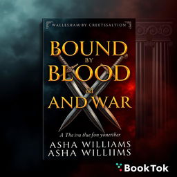 A stunning book cover design for 'Bound by Blood and War' by Asha Williams
