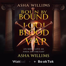 A stunning book cover design for 'Bound by Blood and War' by Asha Williams