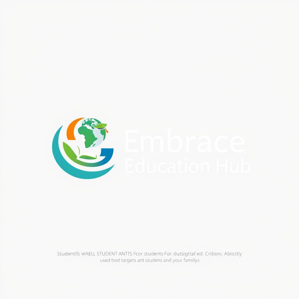 A creative and professional logo design for "Embrace Education Hub", a consultancy for students pursuing education abroad