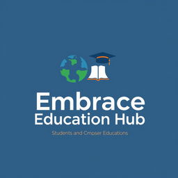 A creative and professional logo design for "Embrace Education Hub", a consultancy for students pursuing education abroad