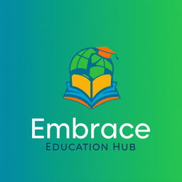 A creative and professional logo design for "Embrace Education Hub", a consultancy for students pursuing education abroad