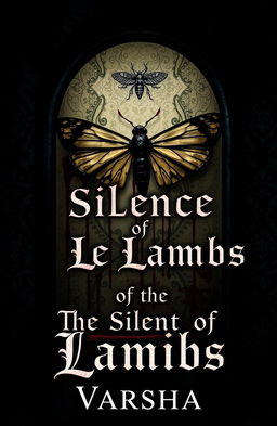 Create a stunning and eerie book cover for a psychological thriller novel titled "The Silence of the Lambs"