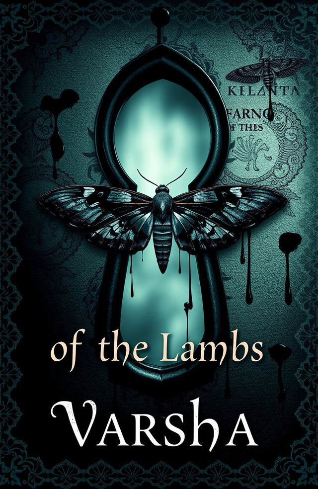 Create a stunning and eerie book cover for a psychological thriller novel titled "The Silence of the Lambs"