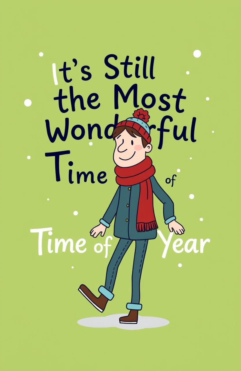 A vibrant green background featuring the title "It’s Still the Most Wonderful Time of the Year" written in a unique, whimsical font