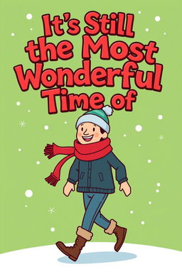 A vibrant green background featuring the title "It’s Still the Most Wonderful Time of the Year" written in a unique, whimsical font