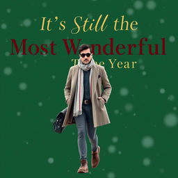A rich green background featuring the title "It’s Still the Most Wonderful Time of the Year" in an elegant, stylized font