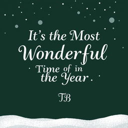 A dark green background featuring the title "It’s the Most Wonderful Time of the Year" prominently displayed in a unique and artistic font that spans broadly across the cover