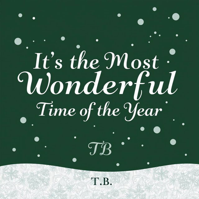 A dark green background featuring the title "It’s the Most Wonderful Time of the Year" prominently displayed in a unique and artistic font that spans broadly across the cover