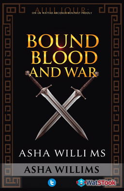 A stunning book cover design for the fantasy book "Bound by Blood and War" by Asha Williams