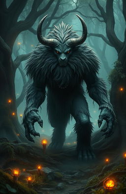 A majestic creature inspired by the Mearcstapa, a mythical being from folklore
