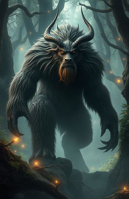 A majestic creature inspired by the Mearcstapa, a mythical being from folklore