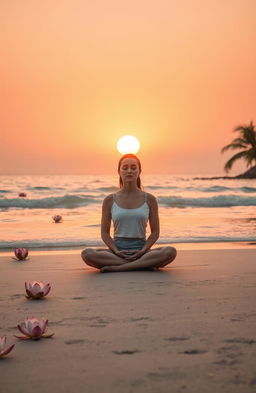 A serene and peaceful scene depicting mindfulness meditation in a tranquil environment