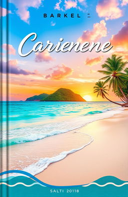 A vibrant and captivating book cover design featuring an idyllic Caribbean scene