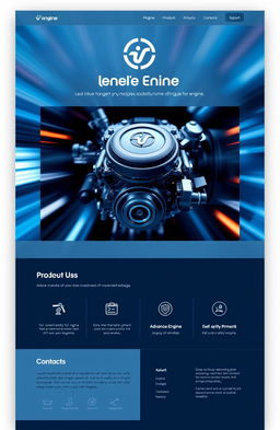 A visually stunning engine front page for a project, featuring a sleek, modern design