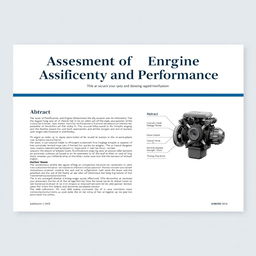 An academic front page layout for an assessment paper focused on engine technology