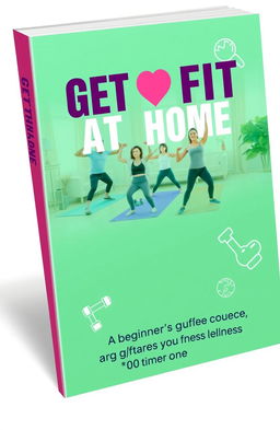 Create a visually appealing digital ebook cover design for 'Get Fit at Home: A Beginner’s Guide to Exercise and Wellness'