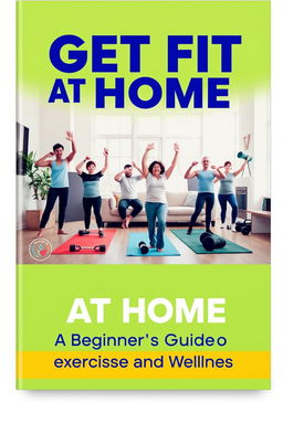 Create a visually appealing digital ebook cover design for 'Get Fit at Home: A Beginner’s Guide to Exercise and Wellness'