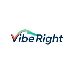 A modern, stylish logo for a brand named 'Vibe Right'