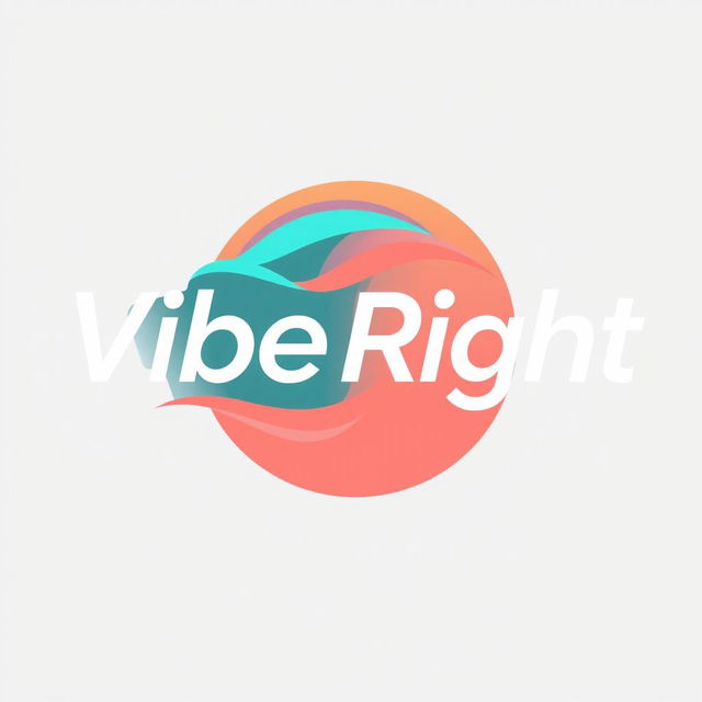 A modern, stylish logo for a brand named 'Vibe Right'